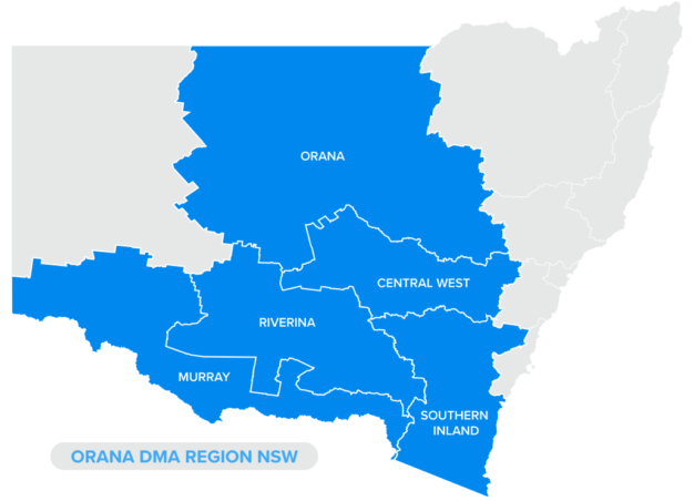 Orana DAMA Region Map NSW